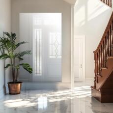 Wandspiegel aan de muur geplakt